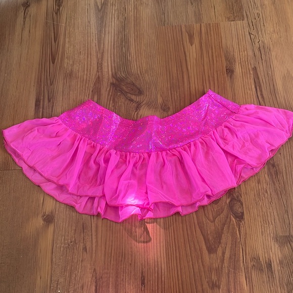 Iheartraves Pink Micro Hologram Skirt Small - Picture 2 of 4